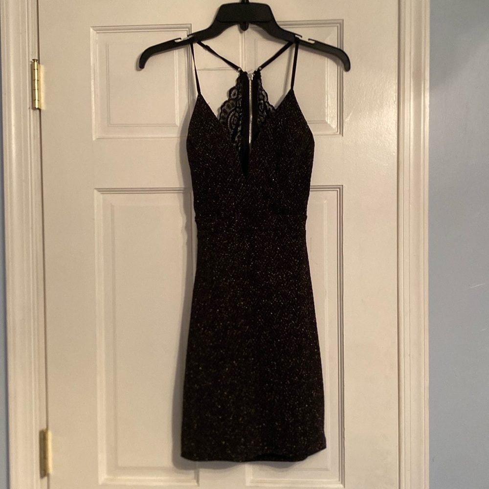 black mini dress